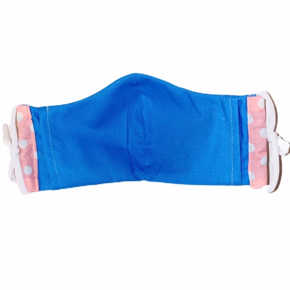 100% Cotton 3 Layers Polka Dot Pink Facemask - Picture 5 of 8